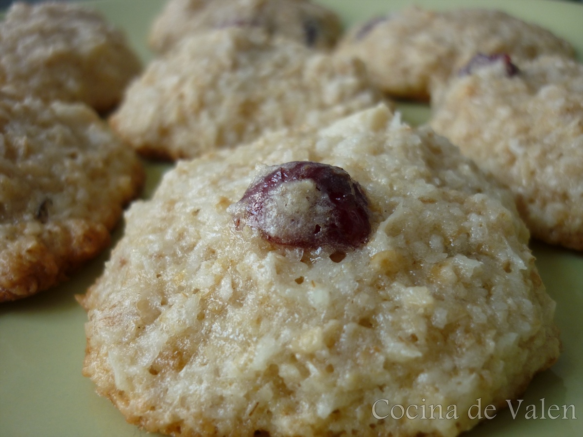Galletas de Avena y Coco con Arándanos y Nueces de Macadamia