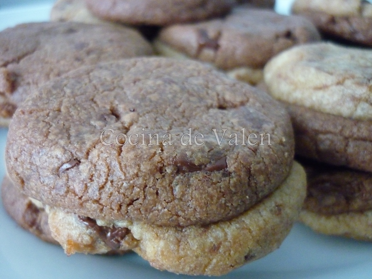 Galletas Dobles de Chocolate y Vainilla con chispas de chocolate - Cocina de Valen