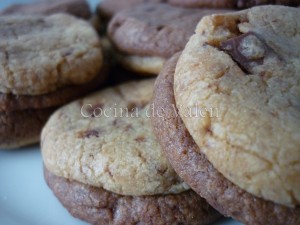 Galletas Dobles de Chocolate y Vainilla con chispas de chocolate