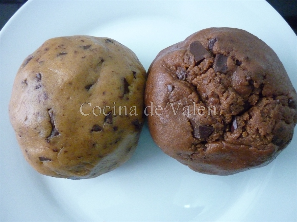 Galletas Dobles de Chocolate y Vainilla con chispas de chocolate - Cocina de Valen