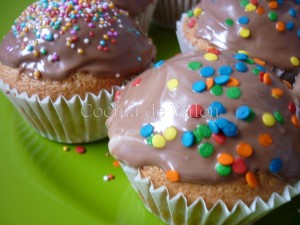 Magdalenas o ponquecitos de vainilla con topping de nutella - Cocina de Valen