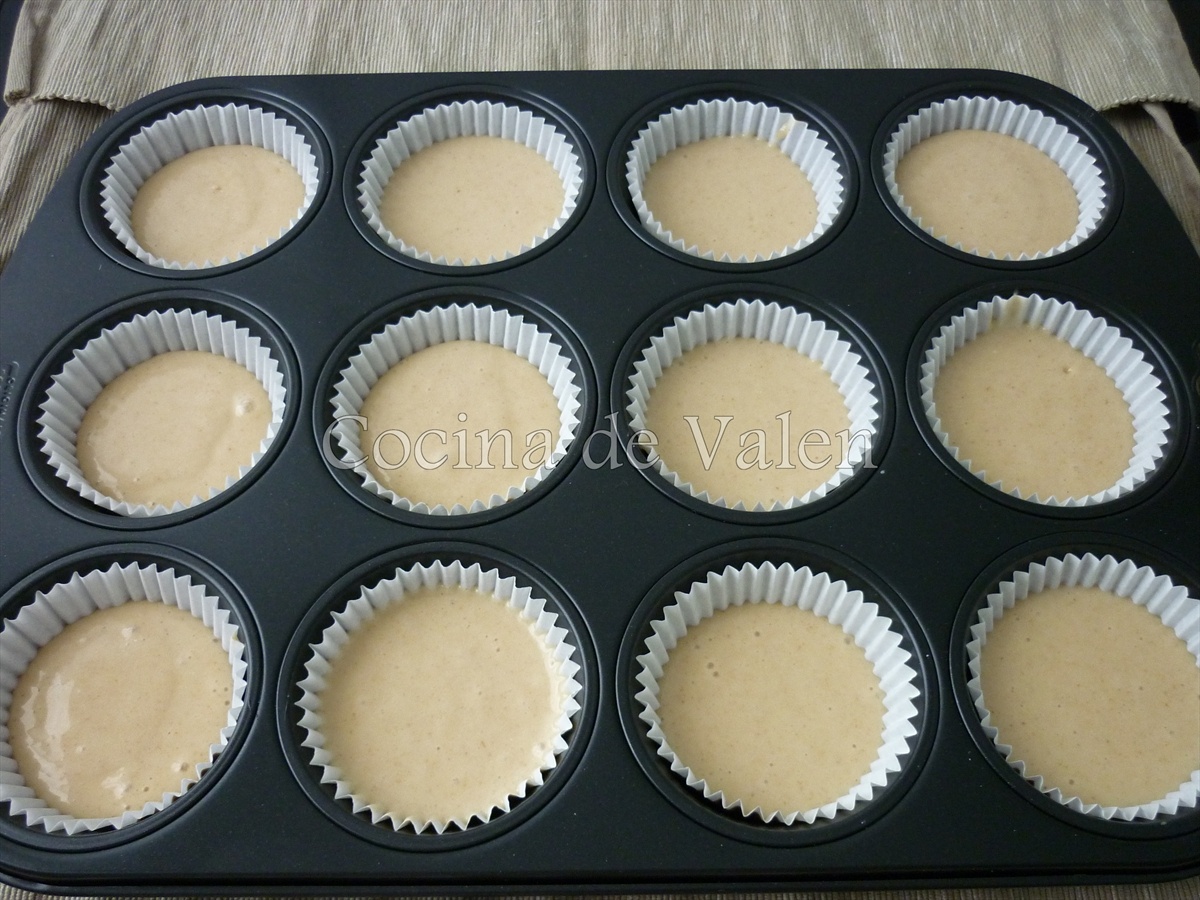 Magdalenas o ponquecitos de vainilla con topping de nutella - Cocina de Valen