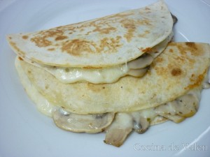 Tortillas rellenas de queso y champiñones - Cocina de Valen
