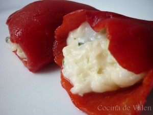 Pimientos del piquillo rellenos de bacalao - Cocina de Valen