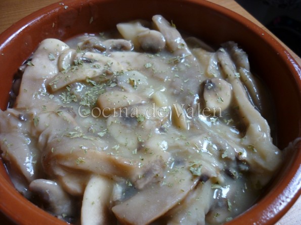 Cazuela de Setas en su salsa