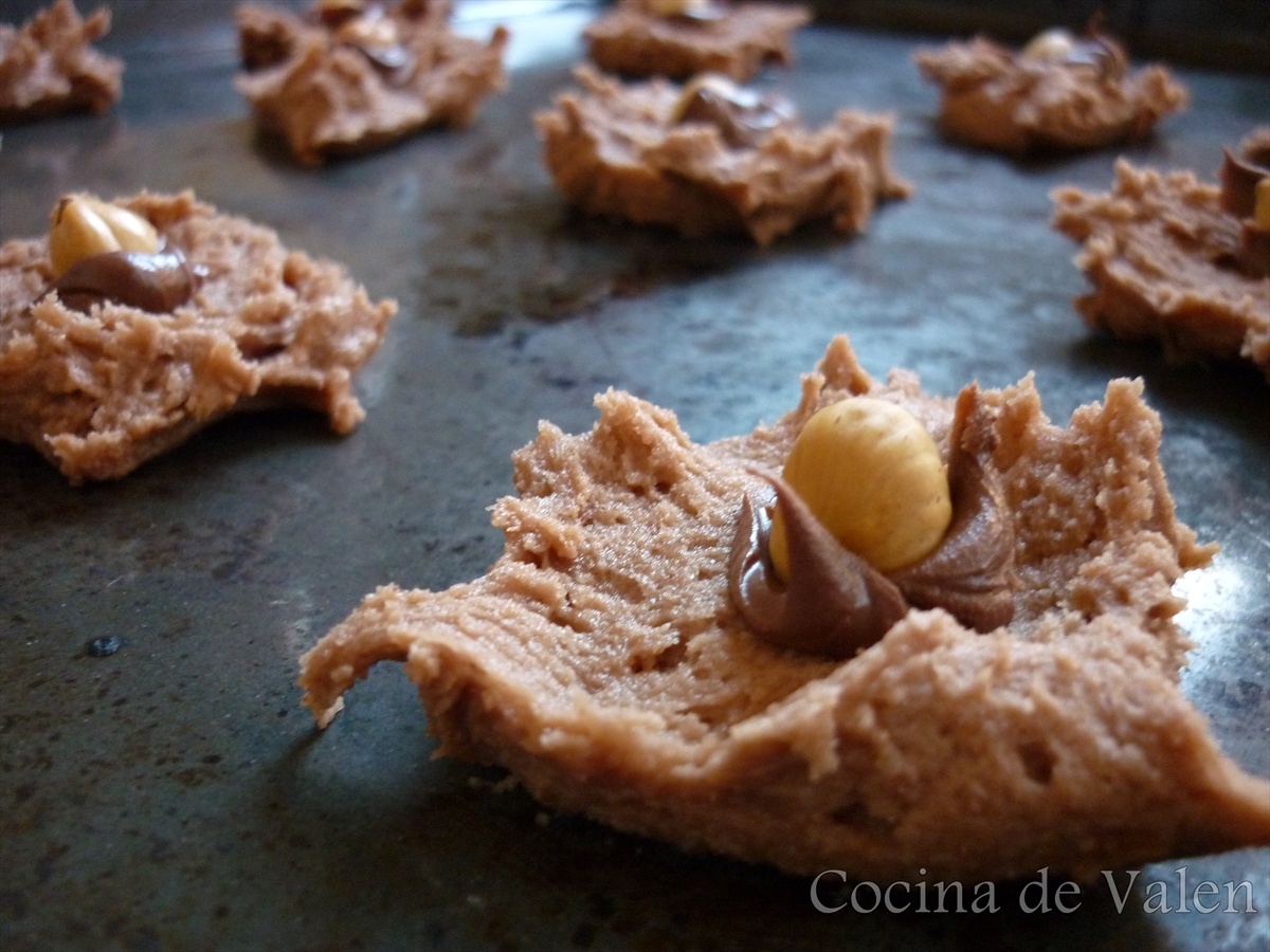 Galletas de Chocolate y avellanas (Nutella Cookies) - Cocina de Valen