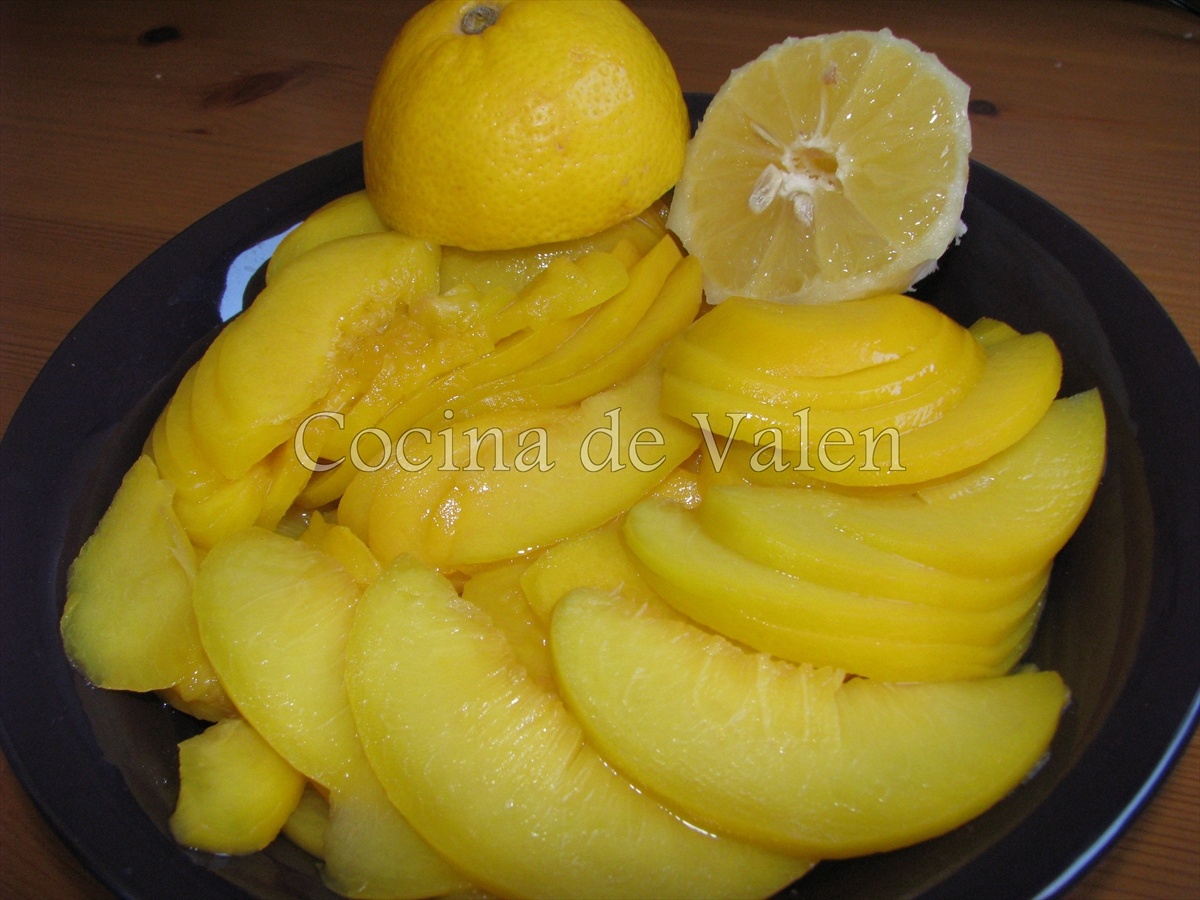 Tarta Fría de Melocotones - Cocina de Valen