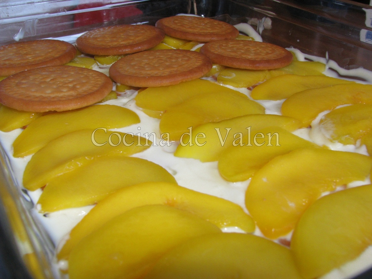 Tarta Fría de Melocotones - Cocina de Valen