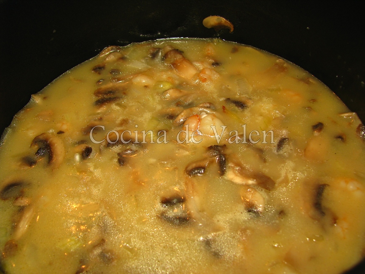 Risotto de champiñones y gambas - Cocina de Valen