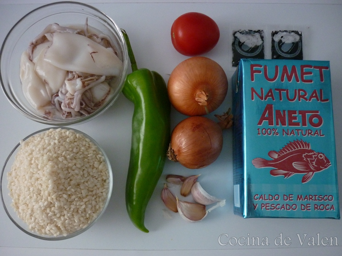 Arroz negro con calamares - Cocina de Valen