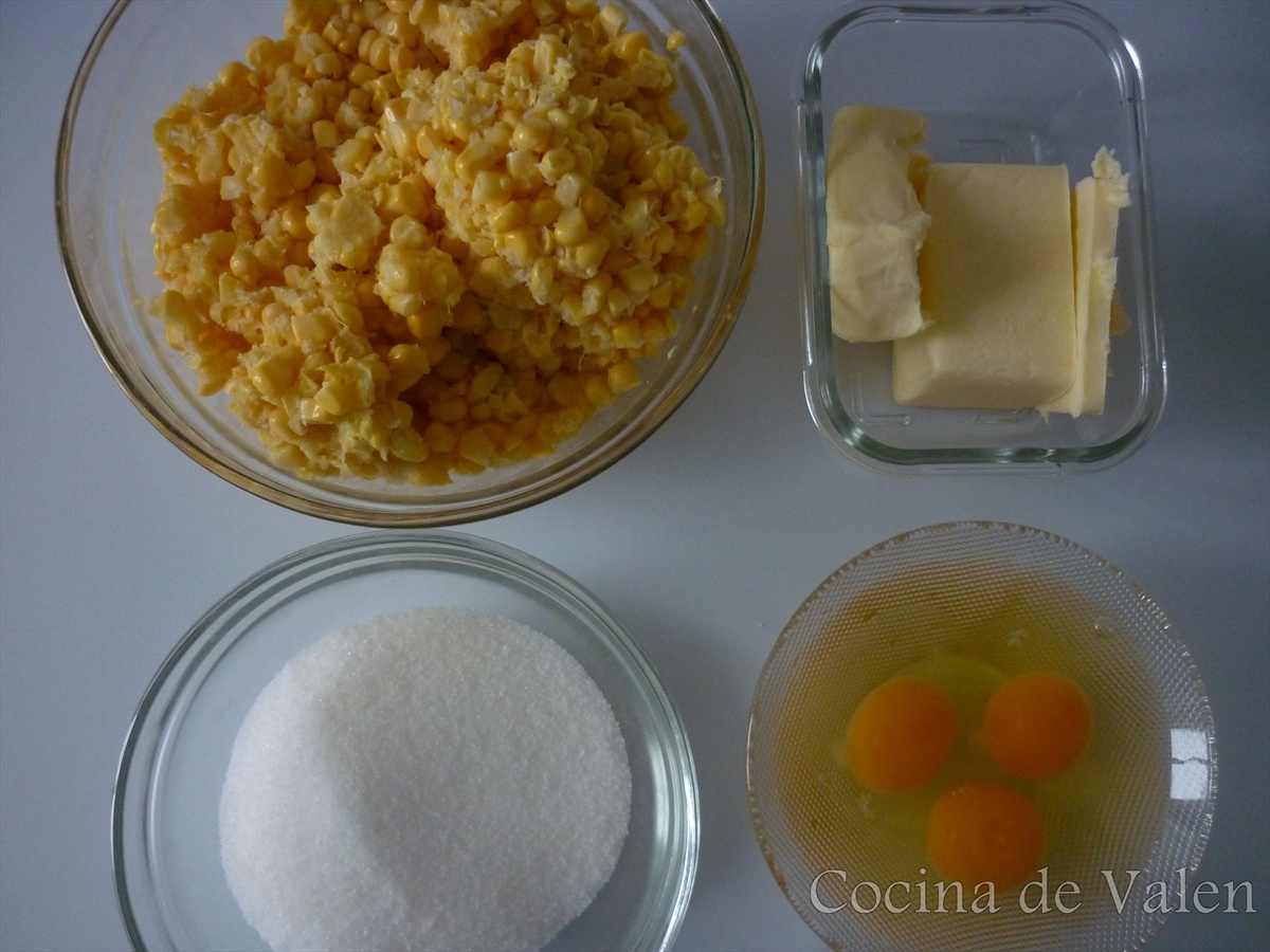 Ingredientes Torta de maíz