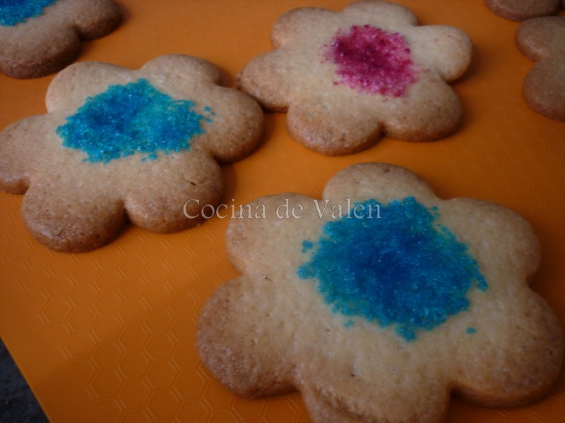 Galletas con topping de azúcar de color - Cocina de Valen