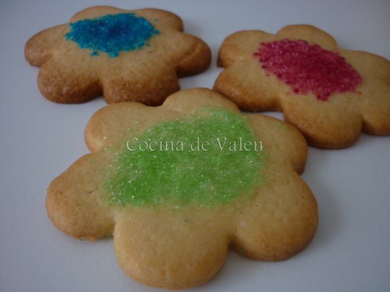 Galletas con topping de azúcar de color - Cocina de Valen