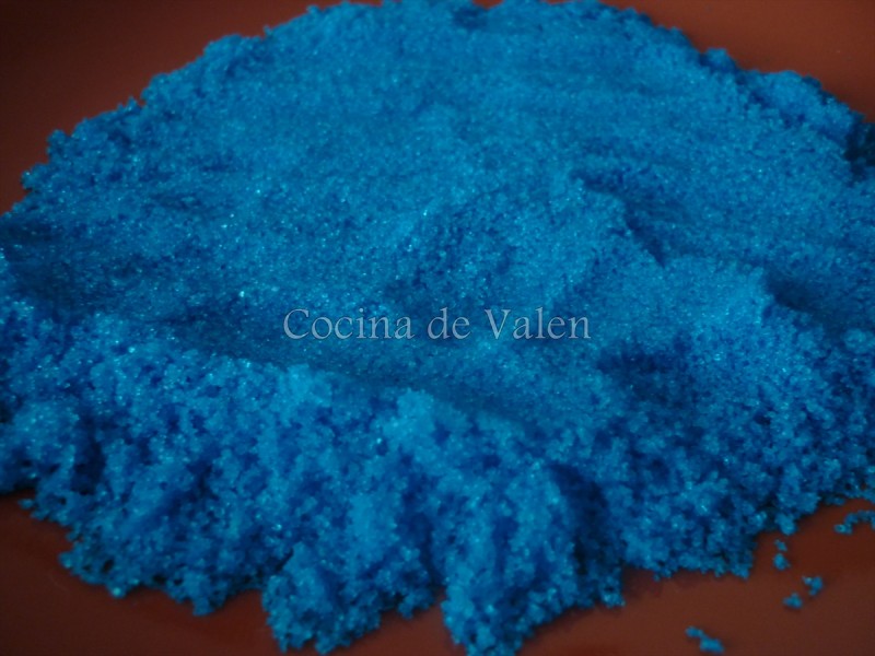 Azúcar de color azul