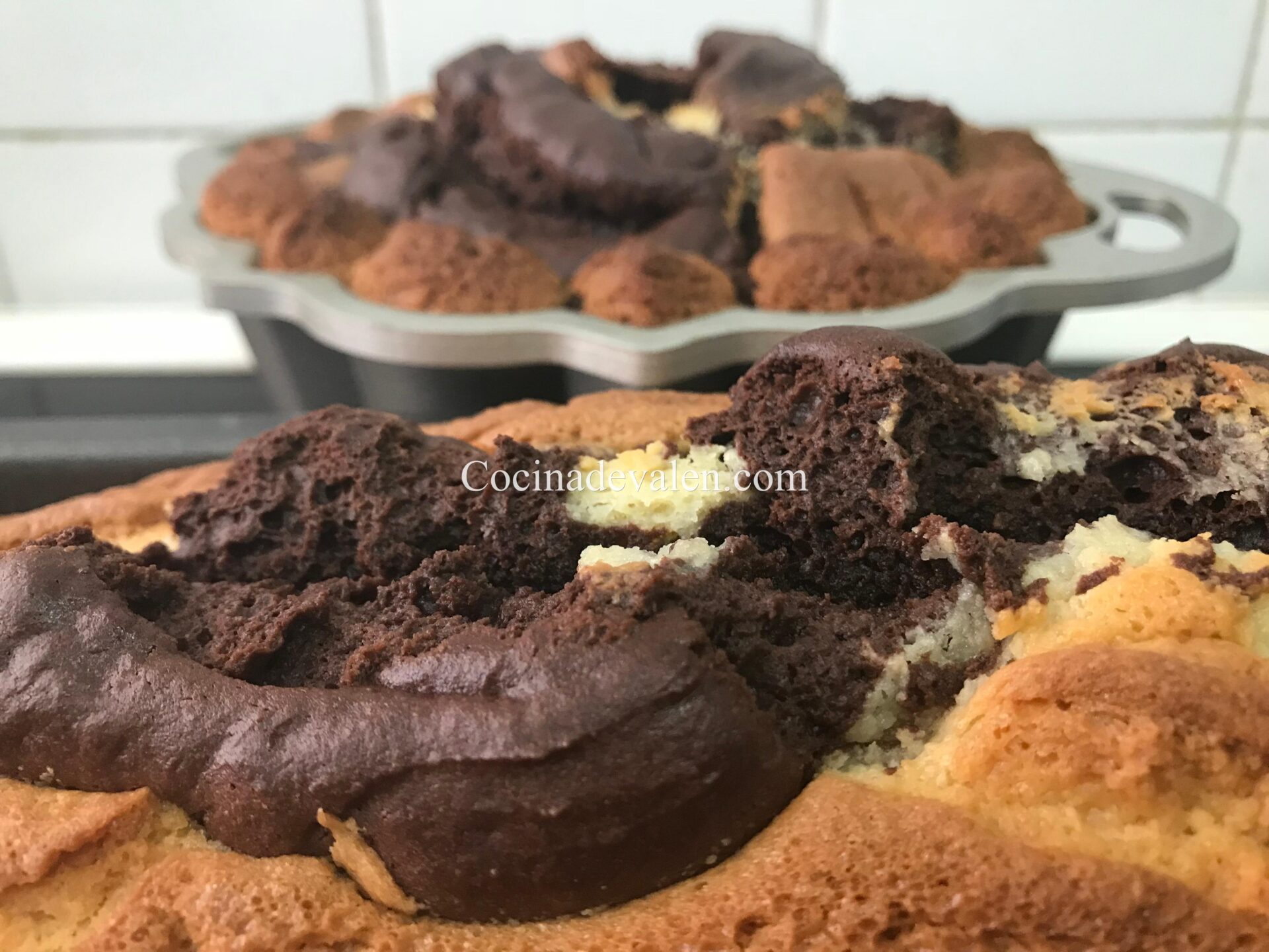 Bizcocho de mascarpone marmoleado