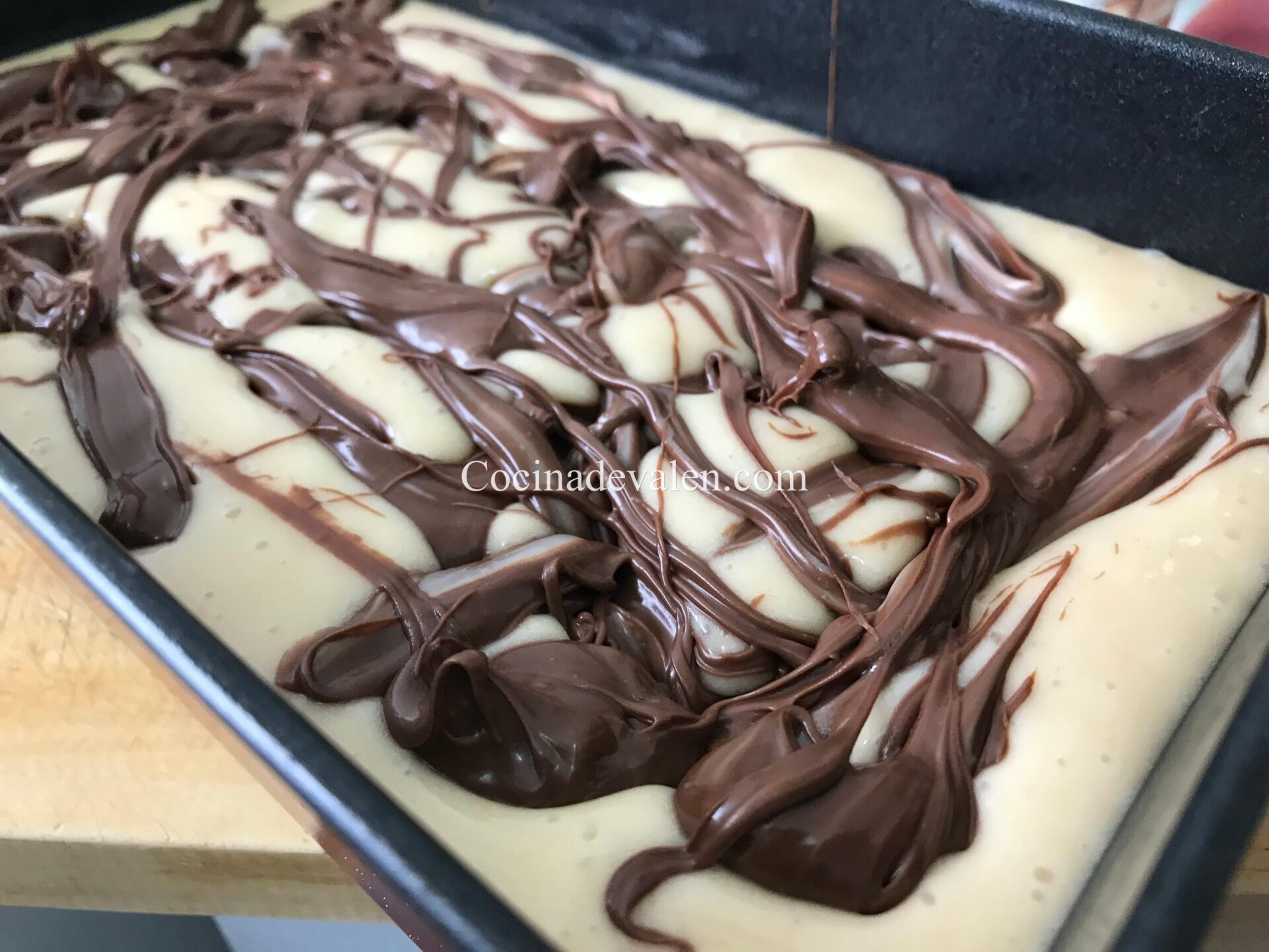 Bizcocho relleno de nutella