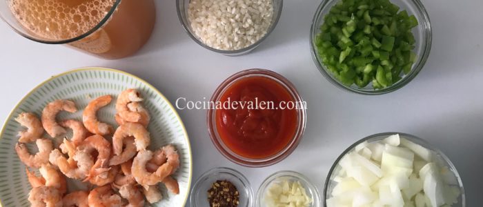 Arroz caldoso con camarones