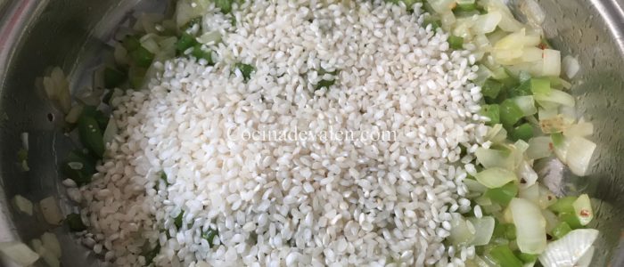 Arroz caldoso con camarones