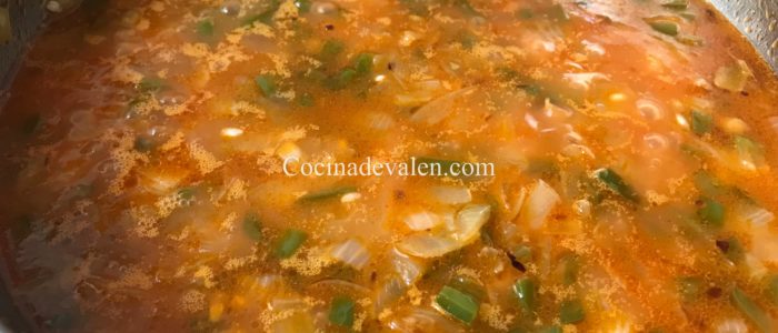 Arroz caldoso con camarones