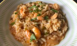 Arroz caldoso con camarones