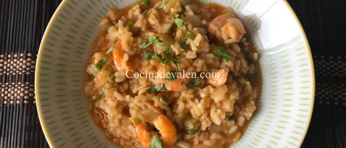 Arroz caldoso con camarones