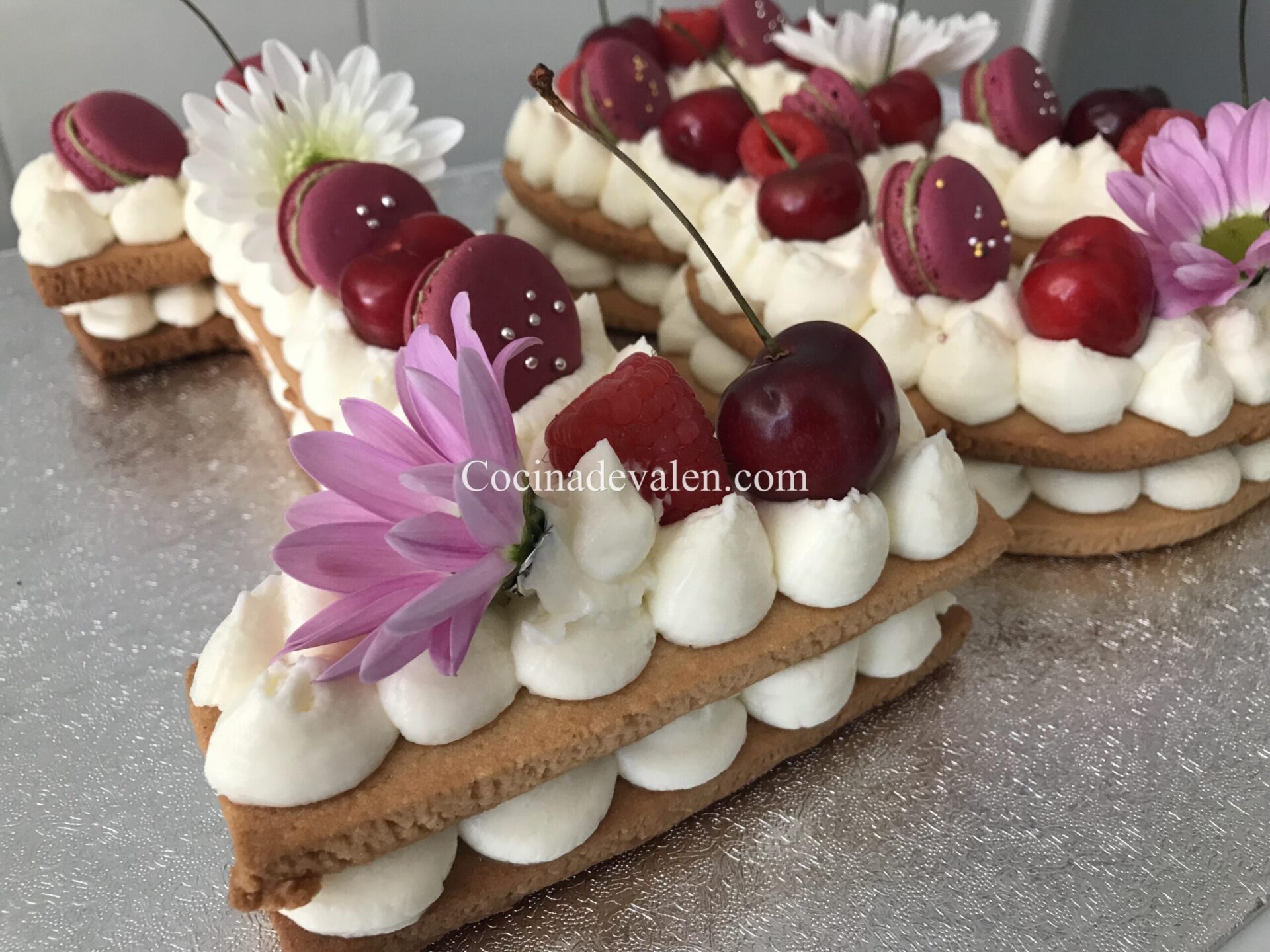 Tarta de letras o números