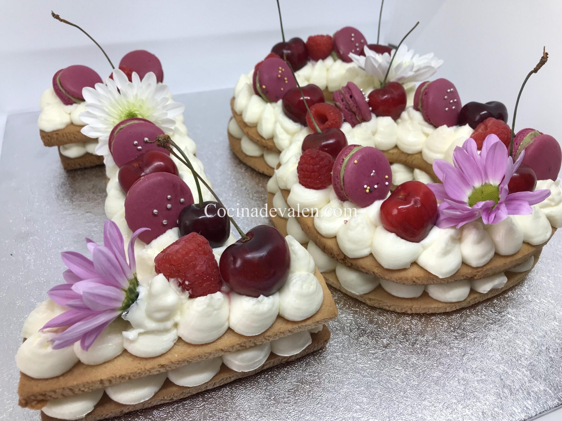 Tarta de letras o números