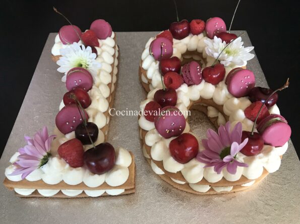 Tarta de letras o números