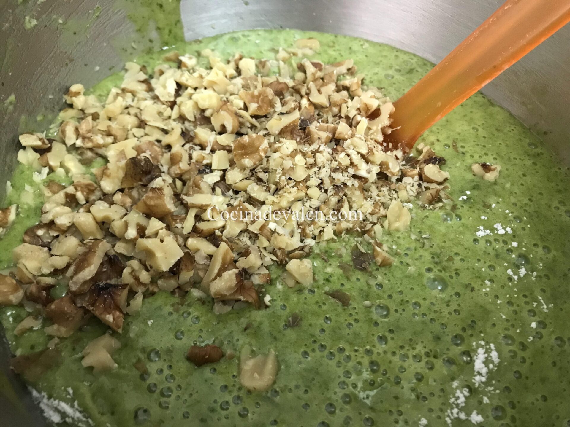 Bizcocho de espinacas